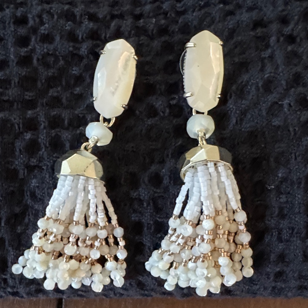 Kendra Scott White Beaded Earrings